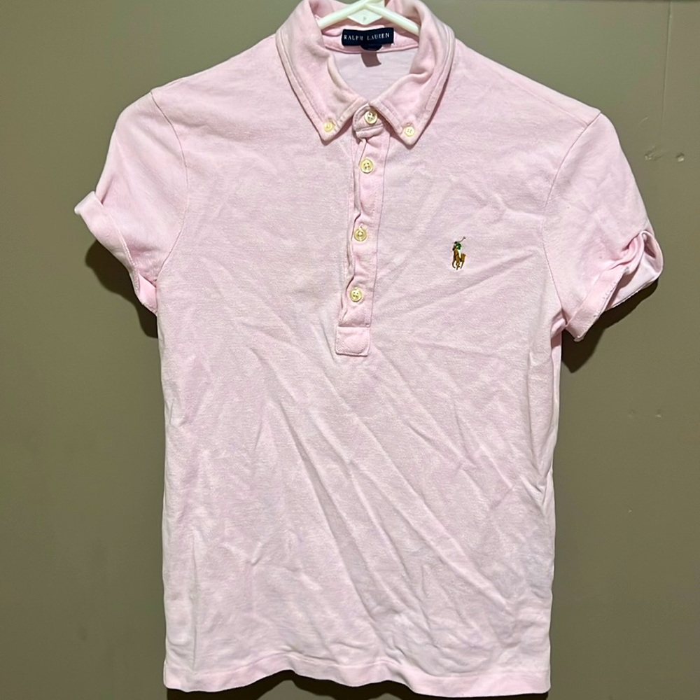 Ralph Lauren "The Skinny Polo" Pink Fitted Polo T-shirt 100% Cotton Sz L BNWT